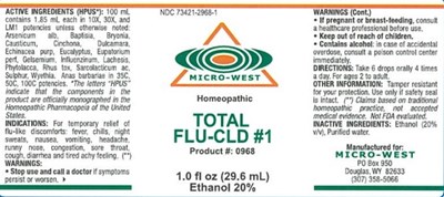 1 Fl Oz Bottle Label (Total Cld Flu 1   1 Oz Bottle Label)